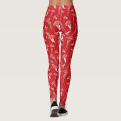 rotes, glühendes Quallenmuster Leggings (Rückseite)