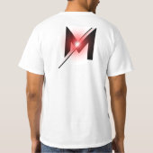 Rotes, glühendes Schrägstrich-Buchstabe M-Monogram T-Shirt (Rückseite)