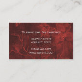 Rotes, glühendes Wasser Visitenkarte (Rückseite)