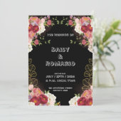 Rotes Gold Aquarellfarben Einladung (Stehend Vorderseite)