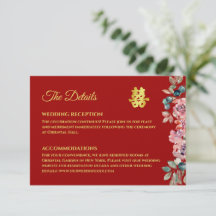 Rotes Gold Blumenzwiebeln Chinesische Hochzeitsdet