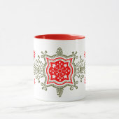 Rotes Gold Blumige Kunst Kaffee-Tasse Tasse (Zentrum)