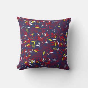 Rotes Gold Botanisches Herbstlaub Kissen