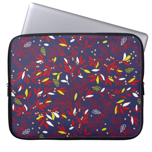 Rotes Gold Botanisches Herbstlaub Laptopschutzhülle (Vorderseite)