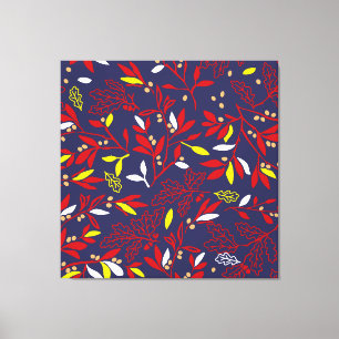 Rotes Gold Botanisches Herbstlaub Leinwanddruck