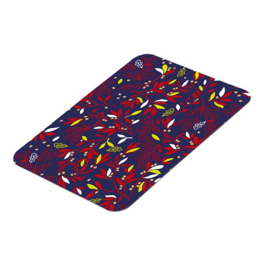 Rotes Gold Botanisches Herbstlaub Magnet (Linke Seite)