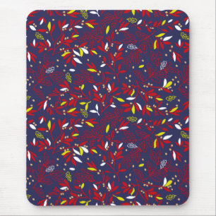 Rotes Gold Botanisches Herbstlaub Mousepad