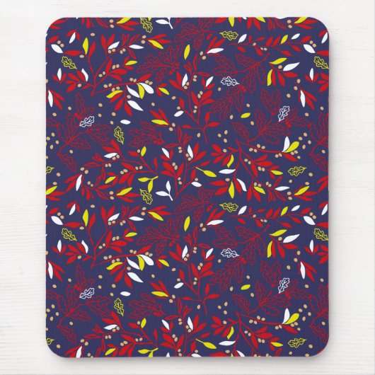 Rotes Gold Botanisches Herbstlaub Mousepad (Vorne)