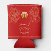 Rotes Gold Chinesischer Hochzeitdrache und Phönix Dosenkühler (Rückseite)