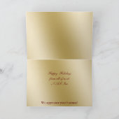 Rotes Gold Corporate Ferien Cards Feiertagskarte (Innenseite)
