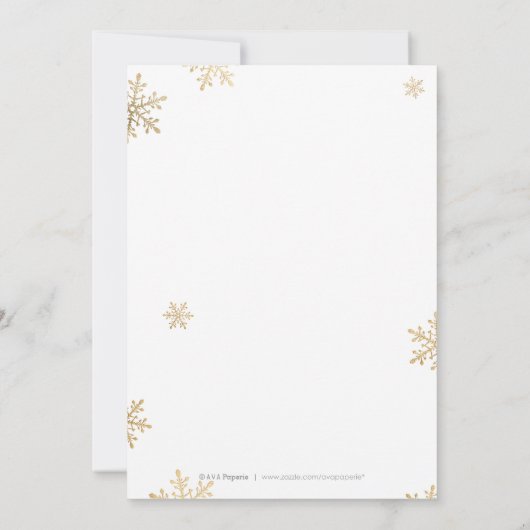 Rotes Gold handgeschriebene Kalligraphie Weihnacht Einladung (Rückseite)