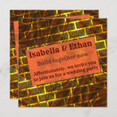 Rotes Gold, Kratzer, Gitter- oder Ziegeleffekt Einladung (Vorne/Hinten)