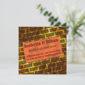 Rotes Gold, Kratzer, Gitter- oder Ziegeleffekt Einladung (Stehend Vorderseite)