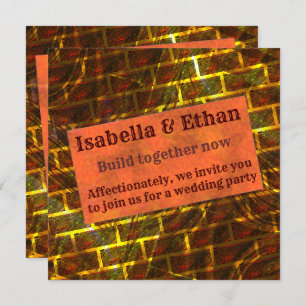 Rotes Gold, Kratzer, Gitter- oder Ziegeleffekt Einladung