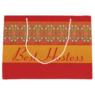 Rotes Gold, Orange und Gelb Große Geschenktüte