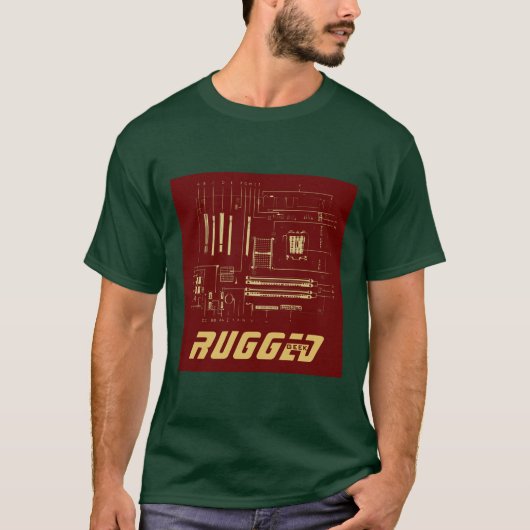 Rotes Gold Rugged Geek | Schalttafel | Tech T-Shirt (Vorderseite)