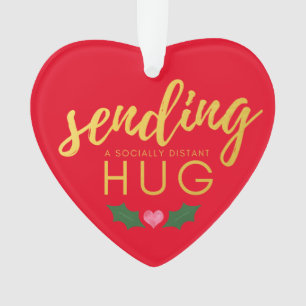 Rotes Gold Soziale Distanzierung Weihnachten Ornament