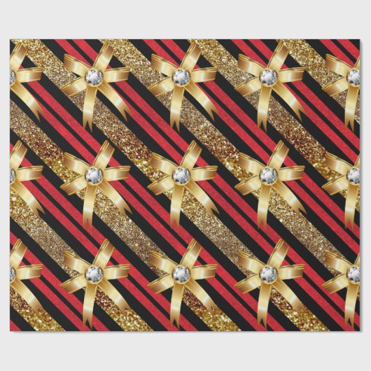 Rotes Gold u. schwarze Geschenkpapier (Flach)