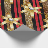 Rotes Gold u. schwarze Geschenkpapier (Ecke)