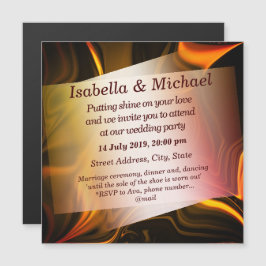 Rotes Gold und dunkle Kurven oder nickelierte Oran Magneteinladung