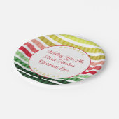 Rotes Gold und grüner Streifen wie Muster Pappteller (Schrägansicht)