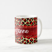 Rotes Gold und schwarzer Forelle Leopard Pinselstr Kaffeetasse (VorderseiteRechts)