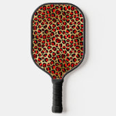 Rotes Gold und schwarzer Forelle Leopard Pinselstr Pickleball Schläger (Rückseite)