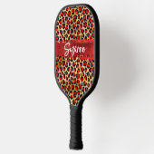 Rotes Gold und schwarzer Forelle Leopard Pinselstr Pickleball Schläger (Links)