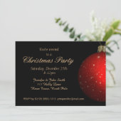 Rotes Gold Vintag Elegantes Party für Weihnachten Einladung (Stehend Vorderseite)