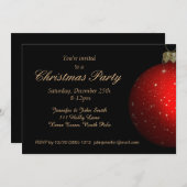 Rotes Gold Vintag Elegantes Party für Weihnachten Einladung (Vorne/Hinten)