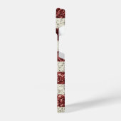 Rotes goldblauer Glitzern Monogram iPhone Hülle (Linke Seite)