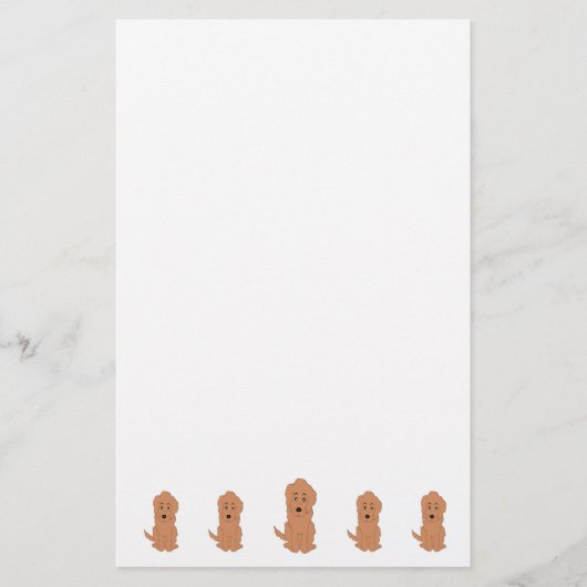Rotes Goldendoodle-Hund-Design Briefpapier (Vorderseite)