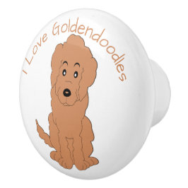 Rotes Goldendoodle-Hund-Design Keramikknauf