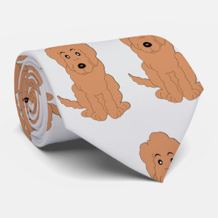 Rotes Goldendoodle-Hund-Design mit beliebigem Farb Krawatte