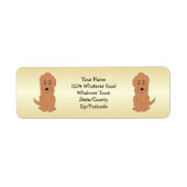 Rotes Goldendoodle-Hundedesign Rücksendeadresse (Vorne)