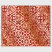 Rotes goldenes orientalisches Muster Geschenkpapier (Flach)