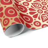 Rotes goldenes orientalisches Muster Geschenkpapier (Rolleneckpunkt)