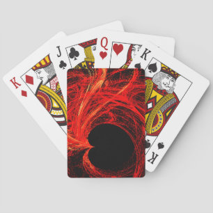 Rotes, goldenes und schwarzes abstraktes Herz Spielkarten