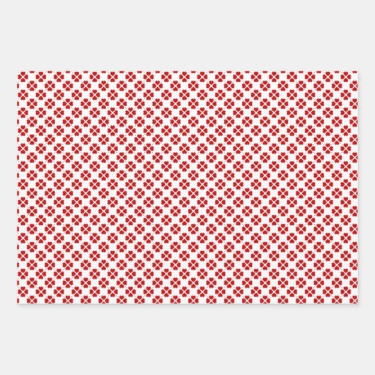 Rotes, goldenes und silbernes Packpapier. Geschenkpapier Set (Vorderseite)