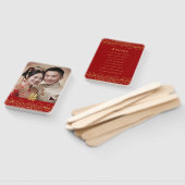 Rotes goldfarbenes Foto Chinesisches Hochzeitsprog Fächer (Non-assembled)