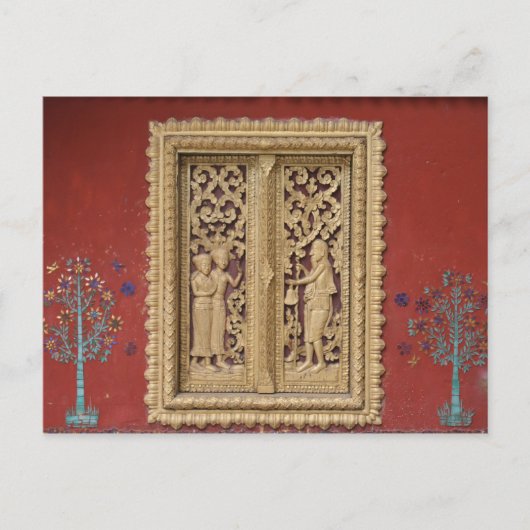 Rotes Goldfenster Postkarte (Vorderseite)