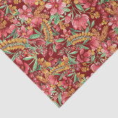 Rotes goldgelbes Blume-Muster Seidenpapier (Ausschnitt)