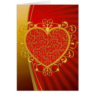 Rotes GoldLilien-Herz
