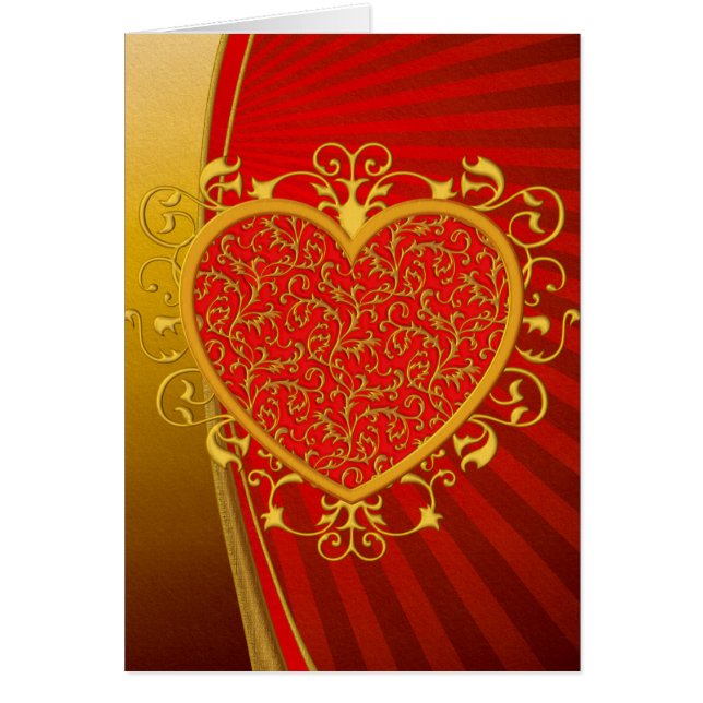 Rotes GoldLilien-Herz (Vorne)