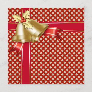 Rotes Goldpunkt-WeihnachtsParty Einladung