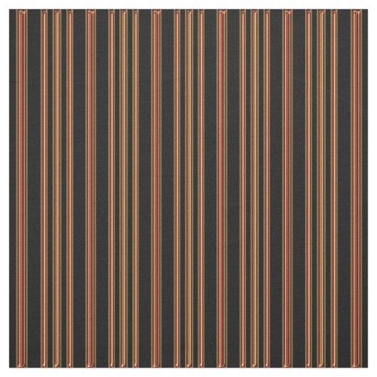Rotes Goldschwarzes Striped Druck-Gewebe Stoff (Muster)
