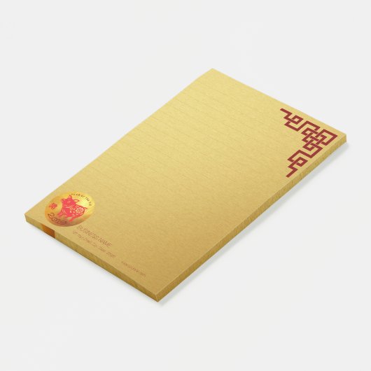 Rotes Goldschwein Papercut Neujahrsfest-Post-It Post-it Klebezettel (angewinkelt)