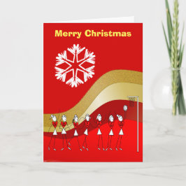 Rotes Goldweihnachtsthemenorientierter Netball Feiertagskarte