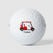 Rotes Golf Buggy Design Golfball (Vorderseite)