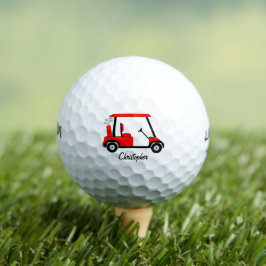 Rotes Golf Buggy Design Golfball